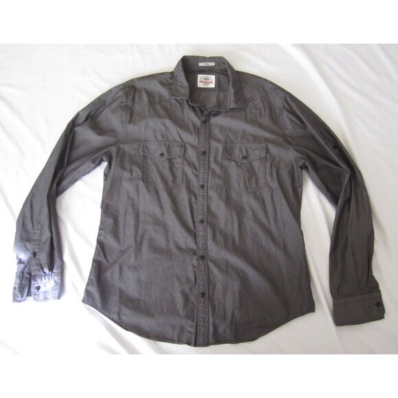 Men's Express Cotton Metal Button Press Long Sleeve Fitted Shirt Sz XL (MT688) - Picture 1 of 9